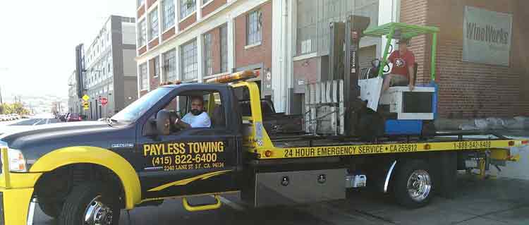 Towing a forklift